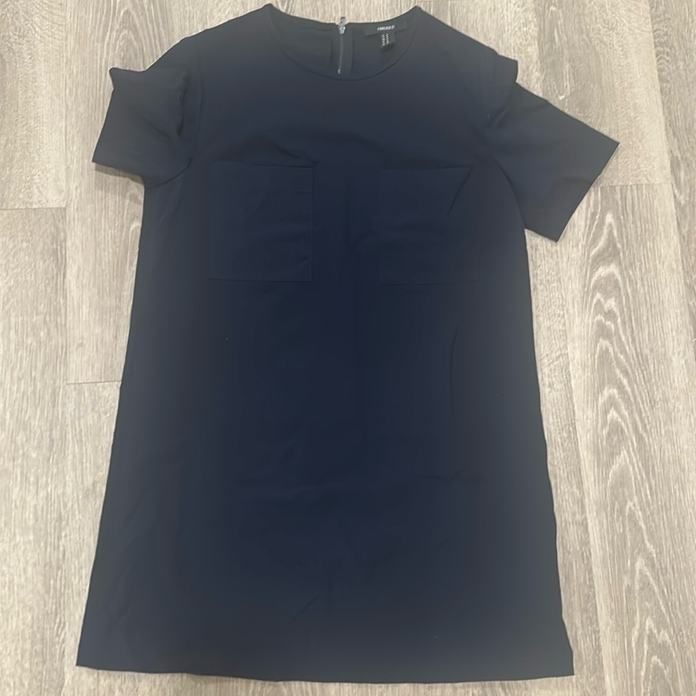 Double pocket detail shift dress Navy Blue